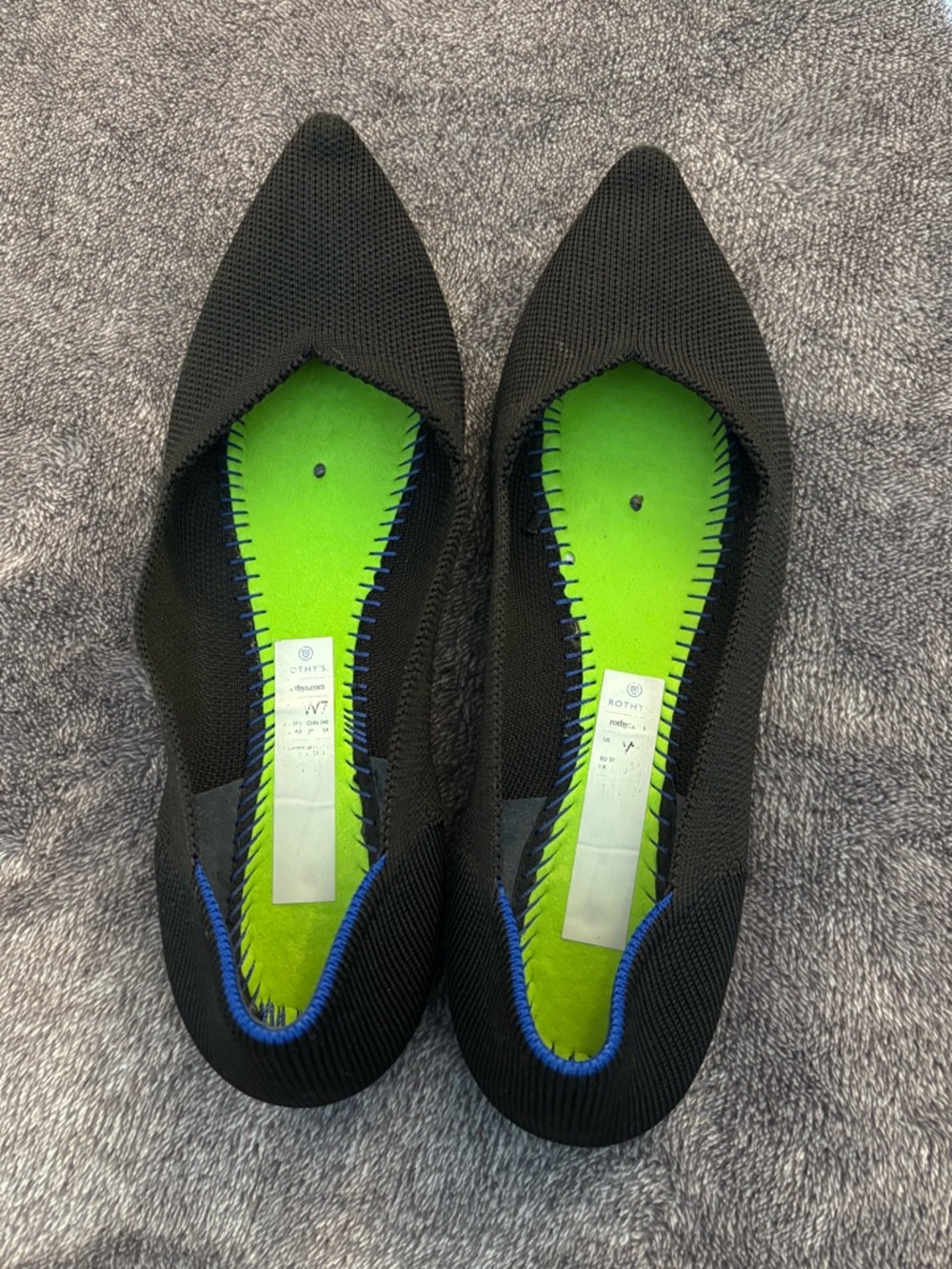 Rothy's The Point Black flats Size 7 Women’s - No insoles - Washable